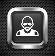 Man with Mustach on Black Square