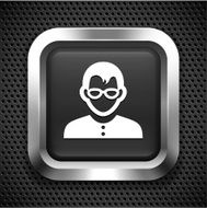 Young Man in Suit on Black Square