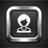 Woman with Afro on Black Square