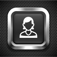 Woman with Short Hair on Black Square N2