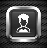 Woman with Short Hair on Black Square N3