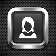 Woman with Short Hair on Black Square N4