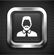 Businessman with Beard on Black Square