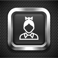 Woman with Ribbon on Black Square