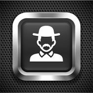 Old Man with Hat on Black Square N2