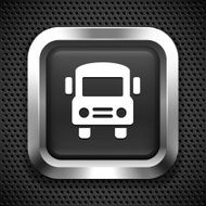 School bus on Black Square Button N2