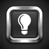 Light bulb on Black Square Button