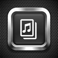 Music Sheet on Black Square Button