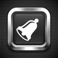 Bell on Black Square Button