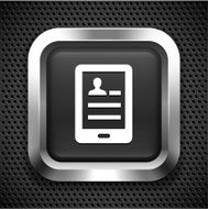 Computer Tablet on Black Square Button