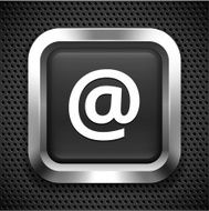 At Sign on Black Square Button