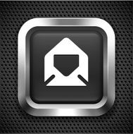 Open Envelope on Black Square Button