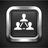 People Network on Black Square Button