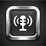 Microphone on Black Square Button