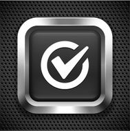 Check Mark on Black Square Button