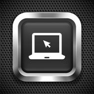 Laptop Computer on Black Square Button