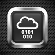 Cloud Computing on Black Square Button