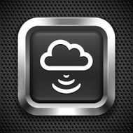 Download Cloud on Black Square Button N2