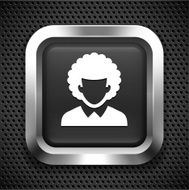 Man with Afro on Black Square