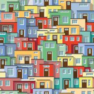Continuous background of modern colorful houses