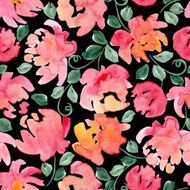 colorful watercolor flowers seamless pattern N2