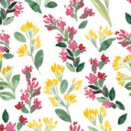 Watercolor flowers colorful seamless pattern