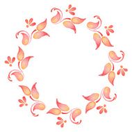 Abstract watercolor branch 2 Floral pattern Round vector frame 7