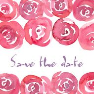 Save The Date invitation with watercolor roses N2