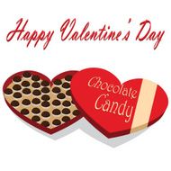 Valentine&#039;s Day box of chocolate candy white background