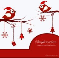 Christmas card with birds N2