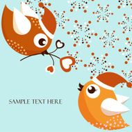 beautiful Christmas card with the birds N2
