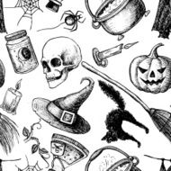 Vector Seamless Halloween Pattern N31