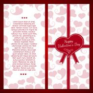 Vertical postcards Decorated pattern of hearts For Valentine&#039;s Day