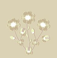 Bright floral elements in vector
