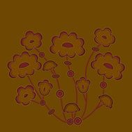 Bright floral elements in vector N2