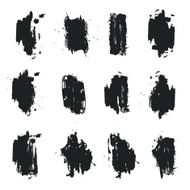 Set of monochrome grunge spots Ink paint graffiti