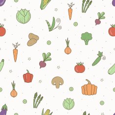 Vegetables colourful seamless pattern