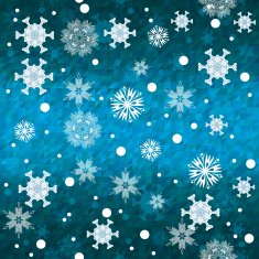 Seamless blue winter snowflakes pattern background