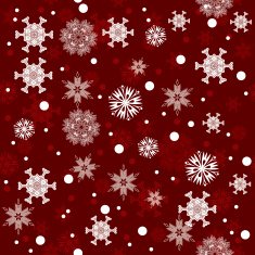 Seamless red winter snowflakes pattern background