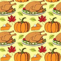 Sketch Thanksgiving seamless pattern