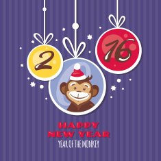 New year greeting card with monkey N5