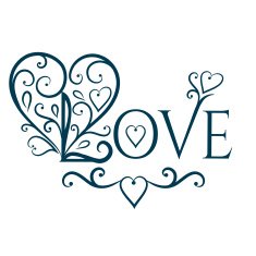 Love you with floral ornament