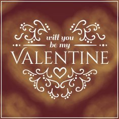 Love you lettering with floral ornament