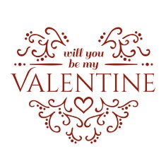 Will you be my Valentine with floral ornament