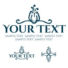 Calligraphic design element vintage pattern N8