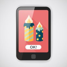 Candle flat icon with long shadow eps10