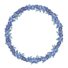 Blue floral border made with wildflowers N18