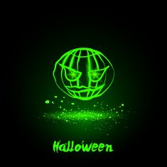 Halloween glowing neon pumpkin