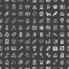 doodle pet seamless pattern background N2
