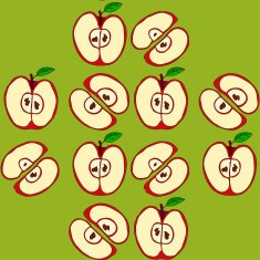 Vector seamless pattern with red apples